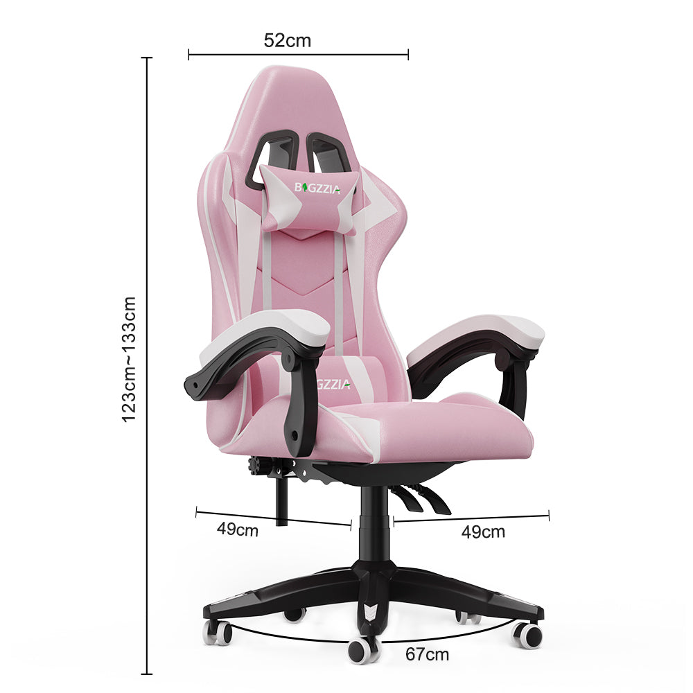 Sedia gaming Rosa - Poltrona Racing - RATTANTREE - Schienale Reclinabile, Altezza Regolabile, 360 Gradi Direzionale