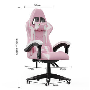 Sedia gaming Rosa - Poltrona Racing - RATTANTREE - Schienale Reclinabile, Altezza Regolabile, 360 Gradi Direzionale