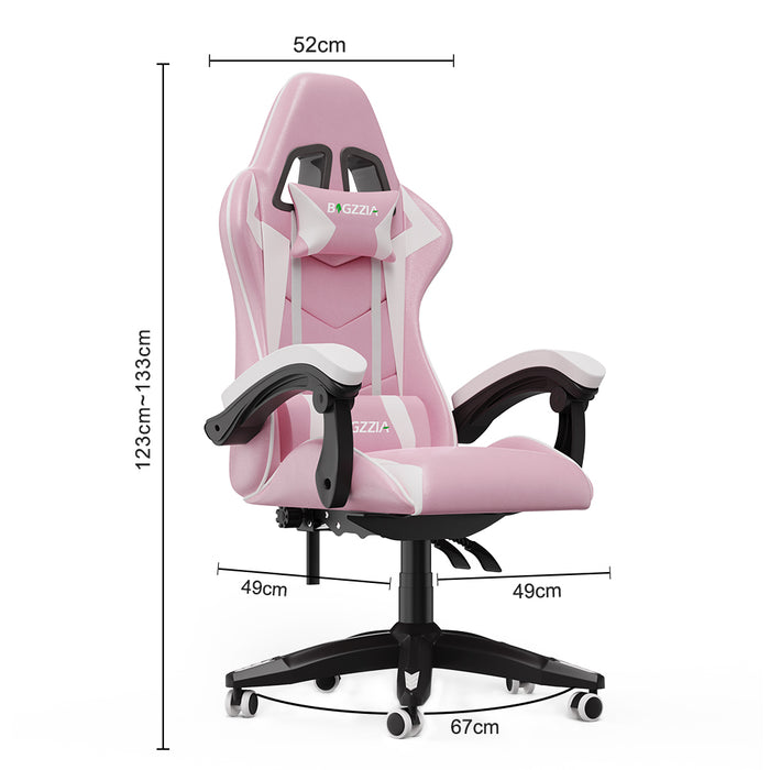 Sedia gaming Rosa - Poltrona Racing - RATTANTREE - Schienale Reclinabile, Altezza Regolabile, 360 Gradi Direzionale