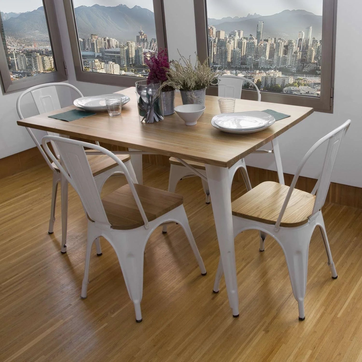 LÚZETE - TABELLA JOSEPHINE WHITE WOOD 120X80 CM