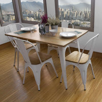 LÚZETE - TABELLA JOSEPHINE WHITE WOOD 120X80 CM