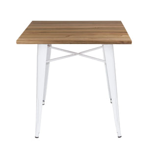 LÚZETE - TABELLA JOSEPHINE WHITE WOOD 80X80 CM