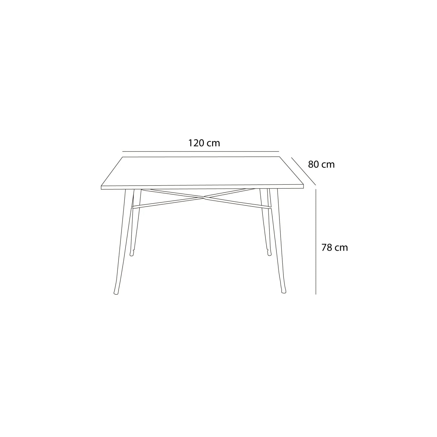 LÚZETE - TABELLA JOSEPHINE WOOD 120 CM