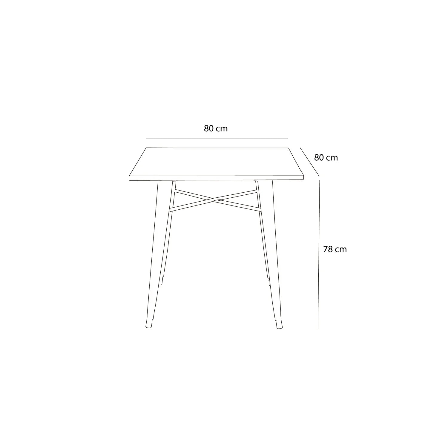 LÚZETE - TABELLA JOSEPHINE WOOD 80X80