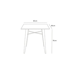 LÚZETE - TABELLA JOSEPHINE WOOD 80X80