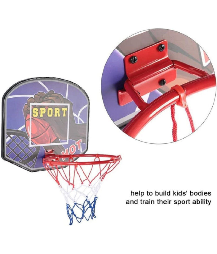 Tabellone Portatile Canestro Per Basket Regolabile In Altezza Giocattolo Bambini         