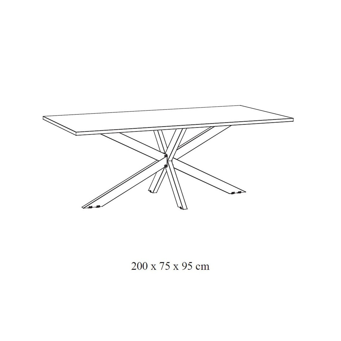 Tavolo 10 persone per sala da pranzo collezione LOFT colore quercia chiara. Gambe in metallo.