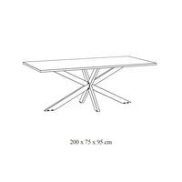 Tavolo 10 persone per sala da pranzo collezione LOFT colore quercia chiara. Gambe in metallo.