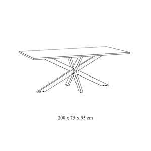 Tavolo da pranzo per 10 persone, collezione LOFT, colore nero. Gambe in metallo.