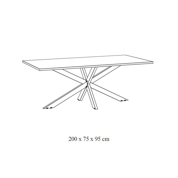 Tavolo da pranzo per 10 persone, collezione LOFT, colore nero. Gambe in metallo.