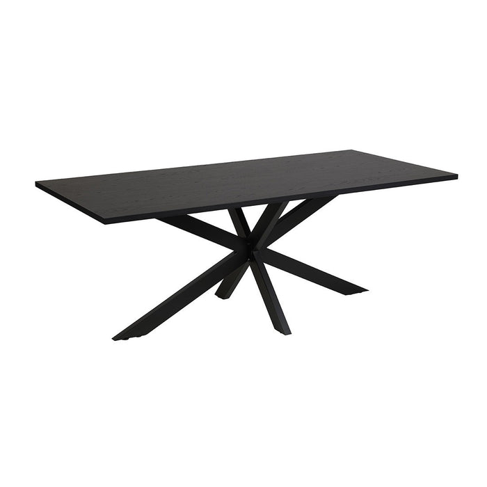 Tavolo da pranzo per 10 persone, collezione LOFT, colore nero. Gambe in metallo.