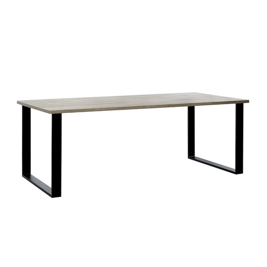 Tavolo da pranzo per 10 persone, collezione NEWTON, colore rovere chiaro. Gambe in metallo.