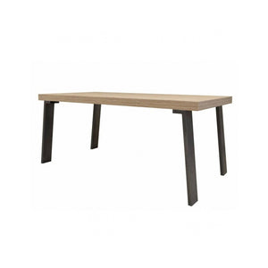 Tavolo 168x88cm con gambe in metallo, Collezione SHOW, colore rovere chiaro