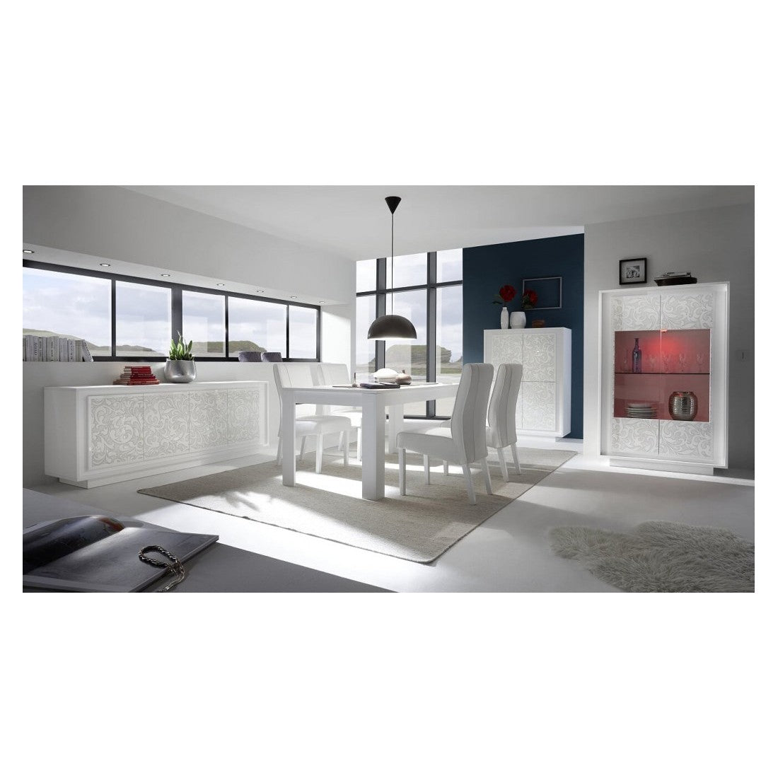 Tavolo 180x90, Collezione FALL, colore bianco opaco laccato