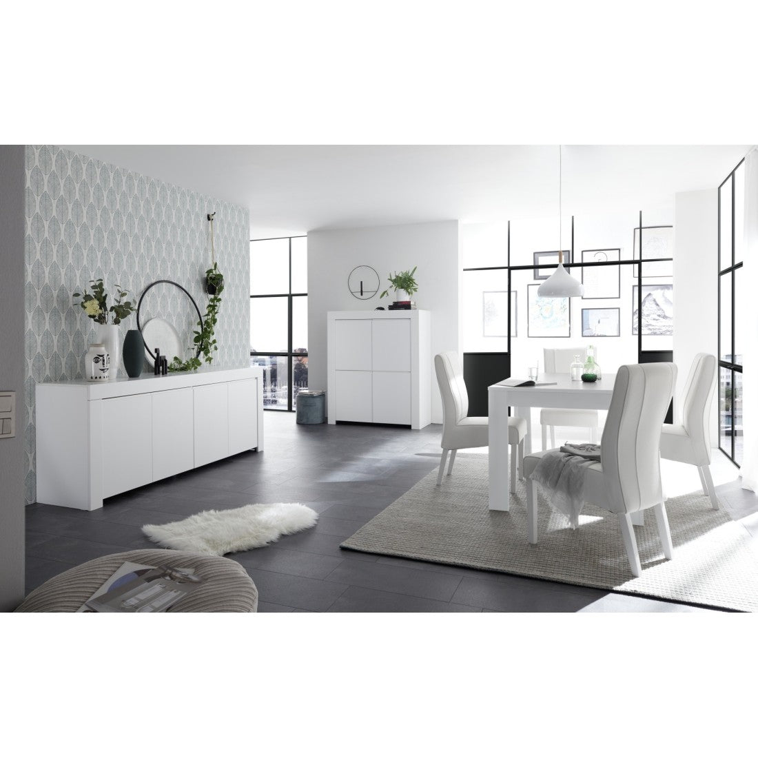 Tavolo 180x90, Collezione FALL, colore bianco opaco laccato