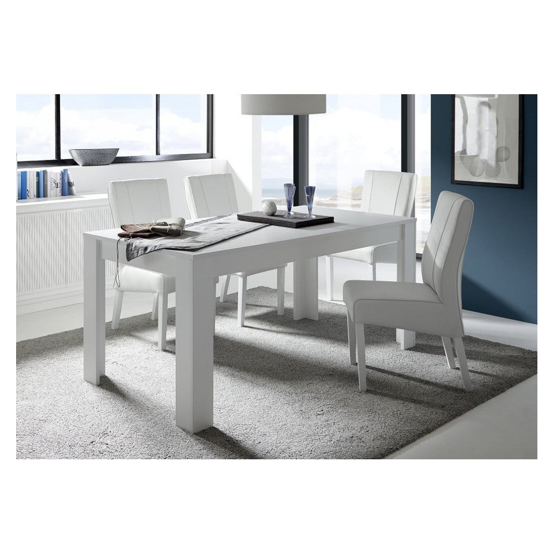 Tavolo 180x90, Collezione FALL, colore bianco opaco laccato