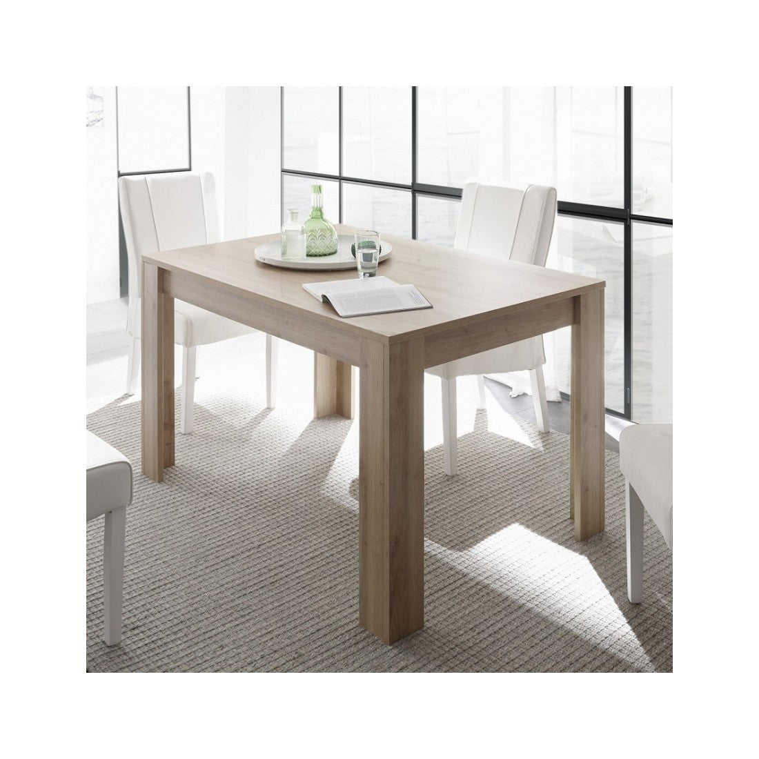 Tavolo 180x90, Collezione ZEFIR, colore rovere chiaro, ideale per la vostra sala da pranzo.