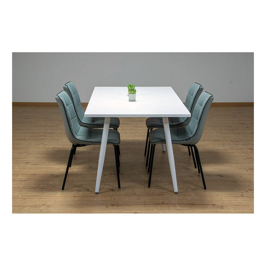 Tavolo 200 x 100 Collezione RENNES con gambe in metallo e piano bianco. Design del tavolo.