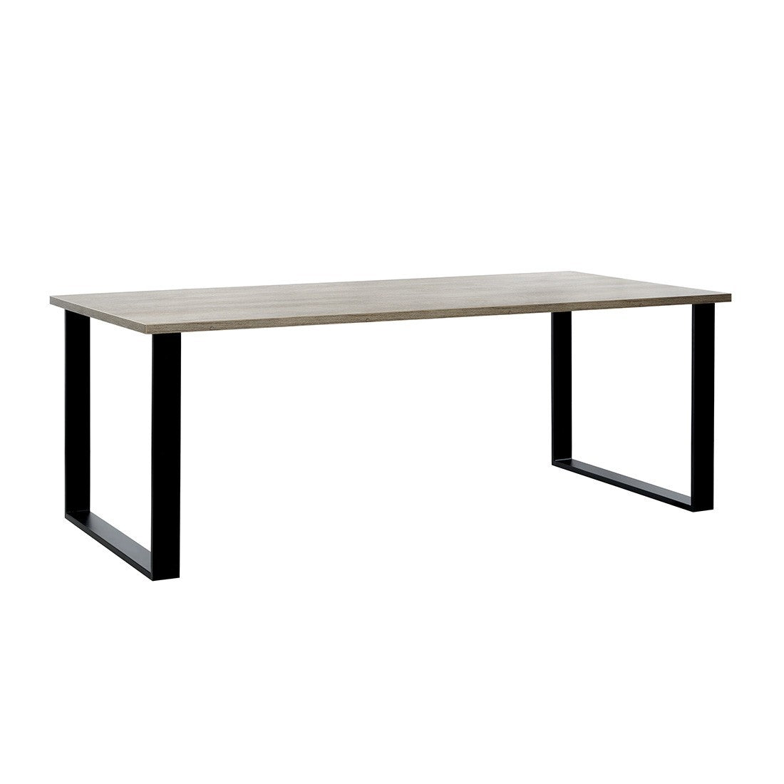 Tavolo da pranzo per 8 persone, collezione NEWTON, colore rovere chiaro. Gambe in metallo.