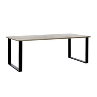 Tavolo da pranzo per 8 persone, collezione NEWTON, colore rovere chiaro. Gambe in metallo.