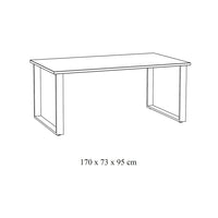 Tavolo da 8 persone per sala da pranzo, collezione NEWTON, colore quercia dorata. Piedi in metallo.
