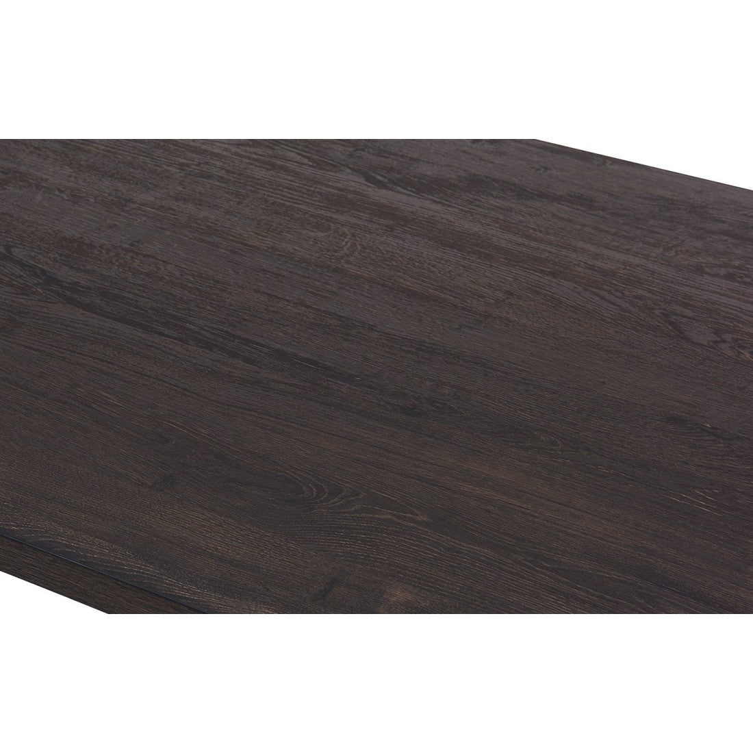 Tavolo da pranzo EDWAR lunghezza 200cm in decorazione legno marrone scuro, ideale per una sala da pranzo accogliente.