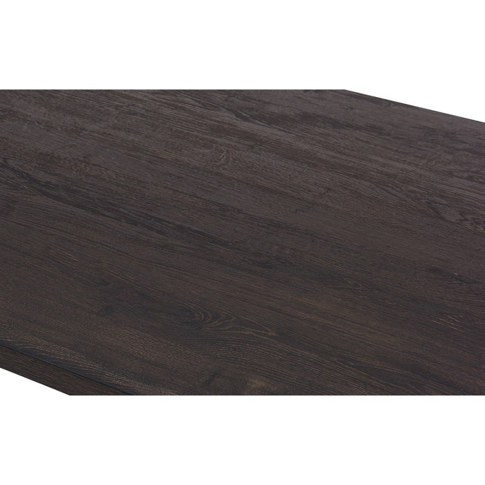 Tavolo da pranzo EDWAR lunghezza 200cm in decorazione legno marrone scuro, ideale per una sala da pranzo accogliente.
