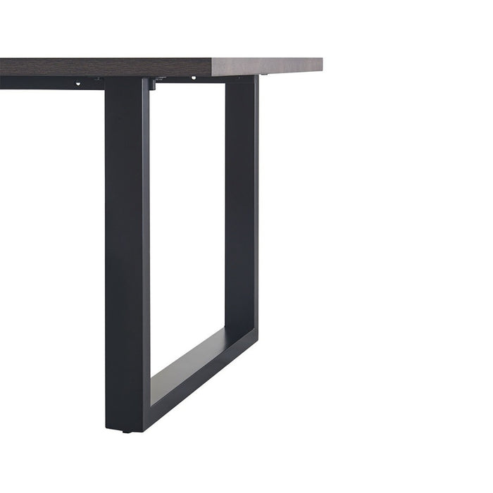 Tavolo da pranzo EDWAR lunghezza 200cm in decorazione legno marrone scuro, ideale per una sala da pranzo accogliente.