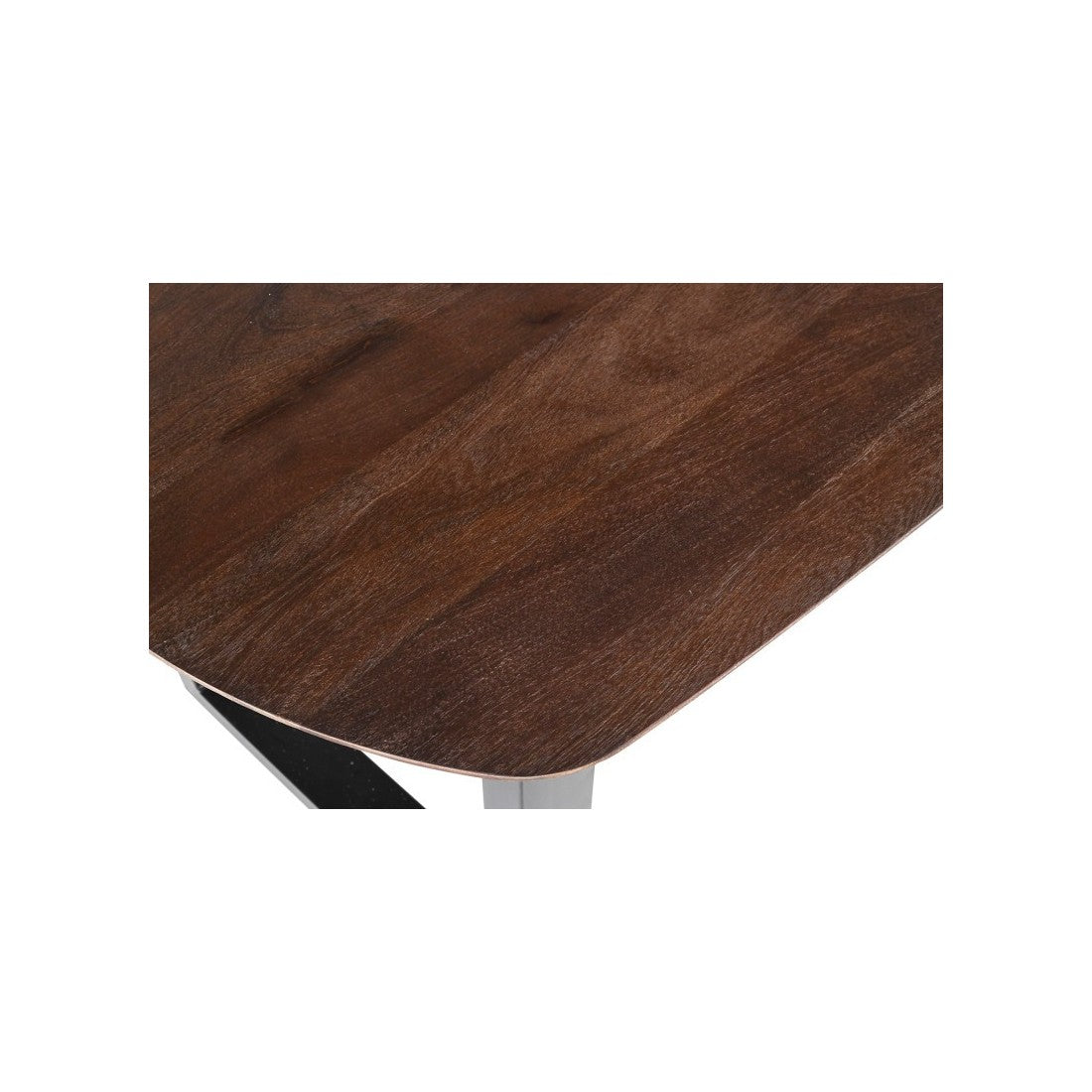 Tavolo da pranzo ovale per 8 persone in legno massiccio colore marrone collezione FRANCHIA. Piedi design a U.