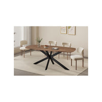 Tavolo da pranzo ovale per 10 persone collezione TUNIS. Piedi design in metallo.