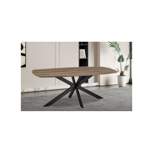 Tavolo da pranzo ovale per 10 persone collezione TUNIS. Piedi design in metallo.