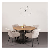 Tavolo da pranzo rotondo NOVES, ø120cm - marrone/nero - Stile Moderno