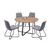 Tavolo da pranzo rotondo NOVES, ø120cm - marrone/nero - Stile Moderno