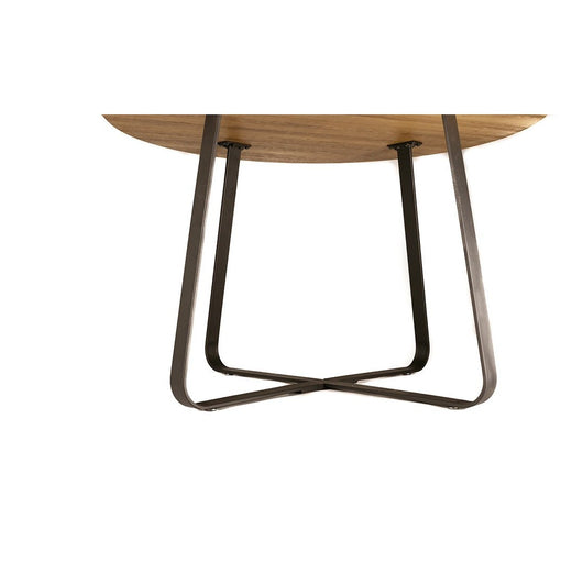 Tavolo da pranzo rotondo NOVES, ø120cm - marrone/nero - Stile Moderno