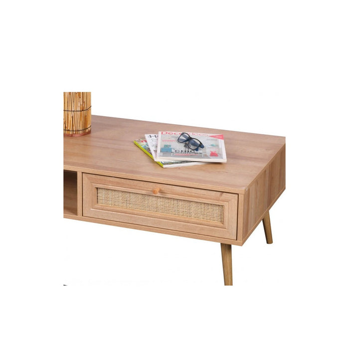 Tavolino basso ALTA in rovere chiaro - Design scandinavo e pratico vano portaoggetti