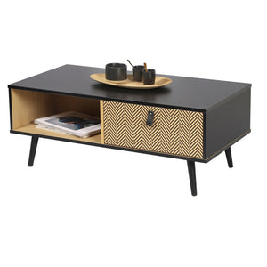 Tavolino basso con cassetto dal design moderno e stiloso – Collezione BRISTOL 100x50x40 cm