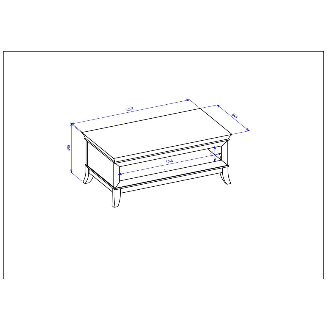Tavolino basso elegante rettangolare collezione PALACE Colori grigio e rovere scuro