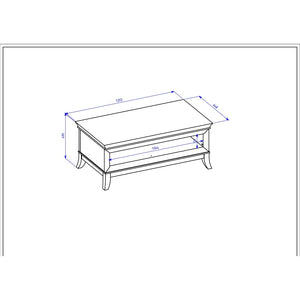 Tavolino basso elegante rettangolare collezione PALACE Colori grigio e rovere scuro