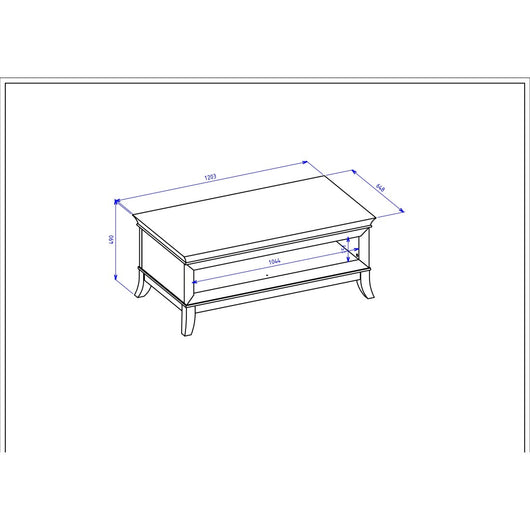 Tavolino basso elegante rettangolare collezione PALACE Colori grigio e rovere scuro