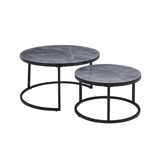 Tavolino collezione MANHATTAN effetto pietra grigia marmorizzata, Ideale per un soggiorno elegante.