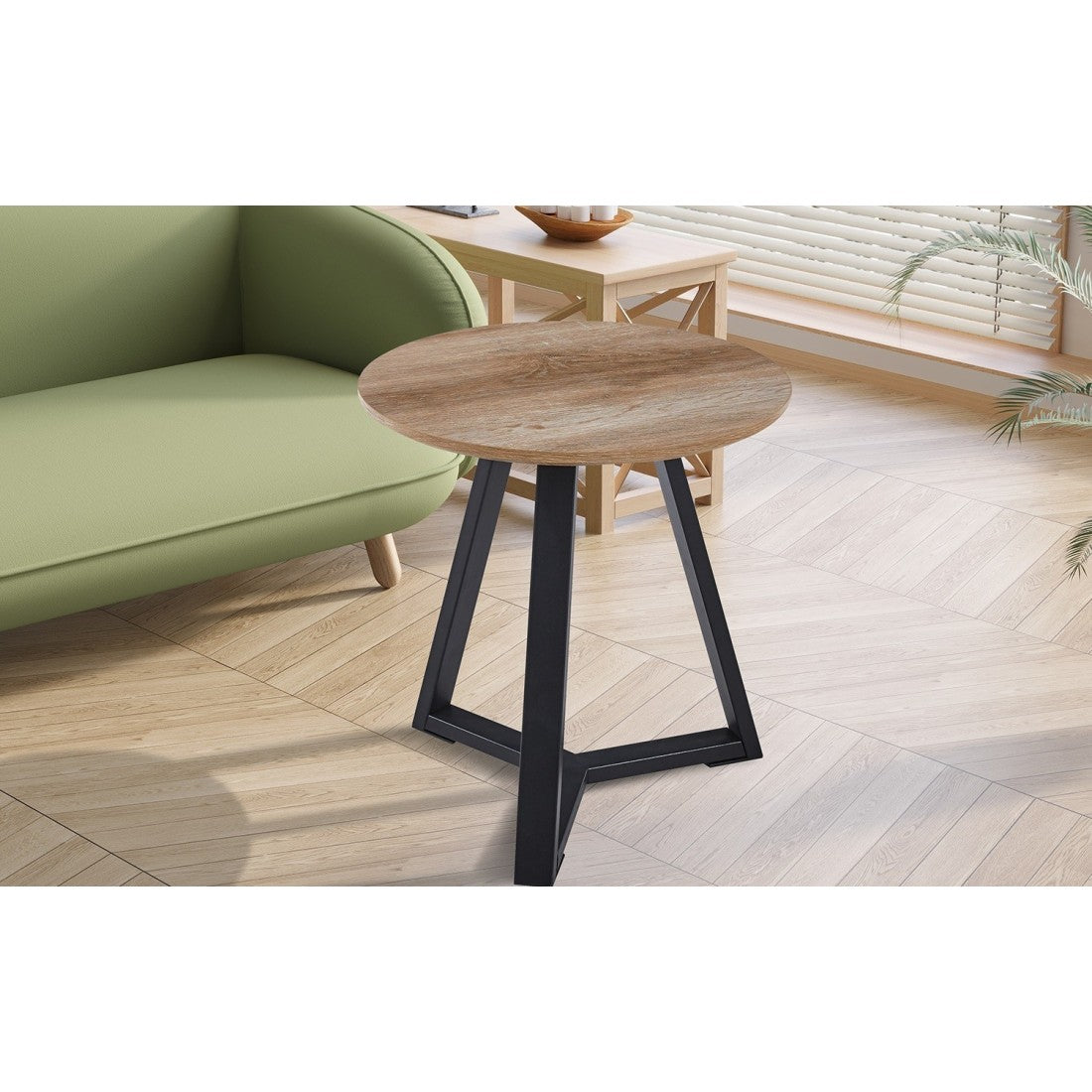 Tavolino collezione PASAO colore rovere invecchiato, ideale per un soggiorno rustico.