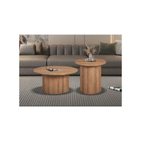 Tavolino da caffè collezione VAGOS effetto rovere invecchiato diametro 50 cm