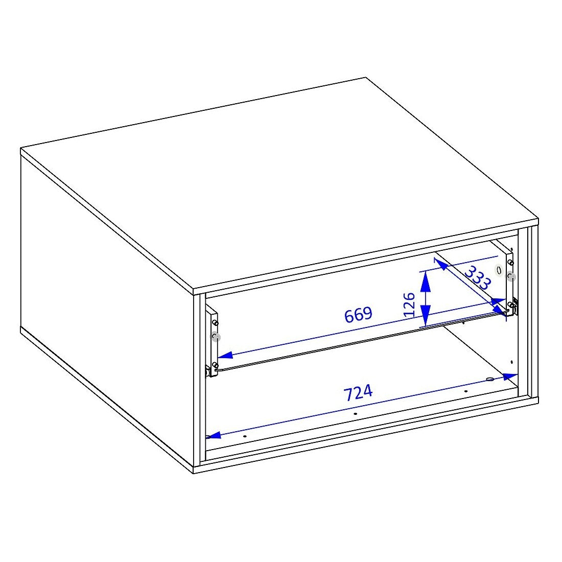 Tavolino basso design con 2 cassetti e vani portaoggetti - Collezione SYLVA - Colore rovere e grigio