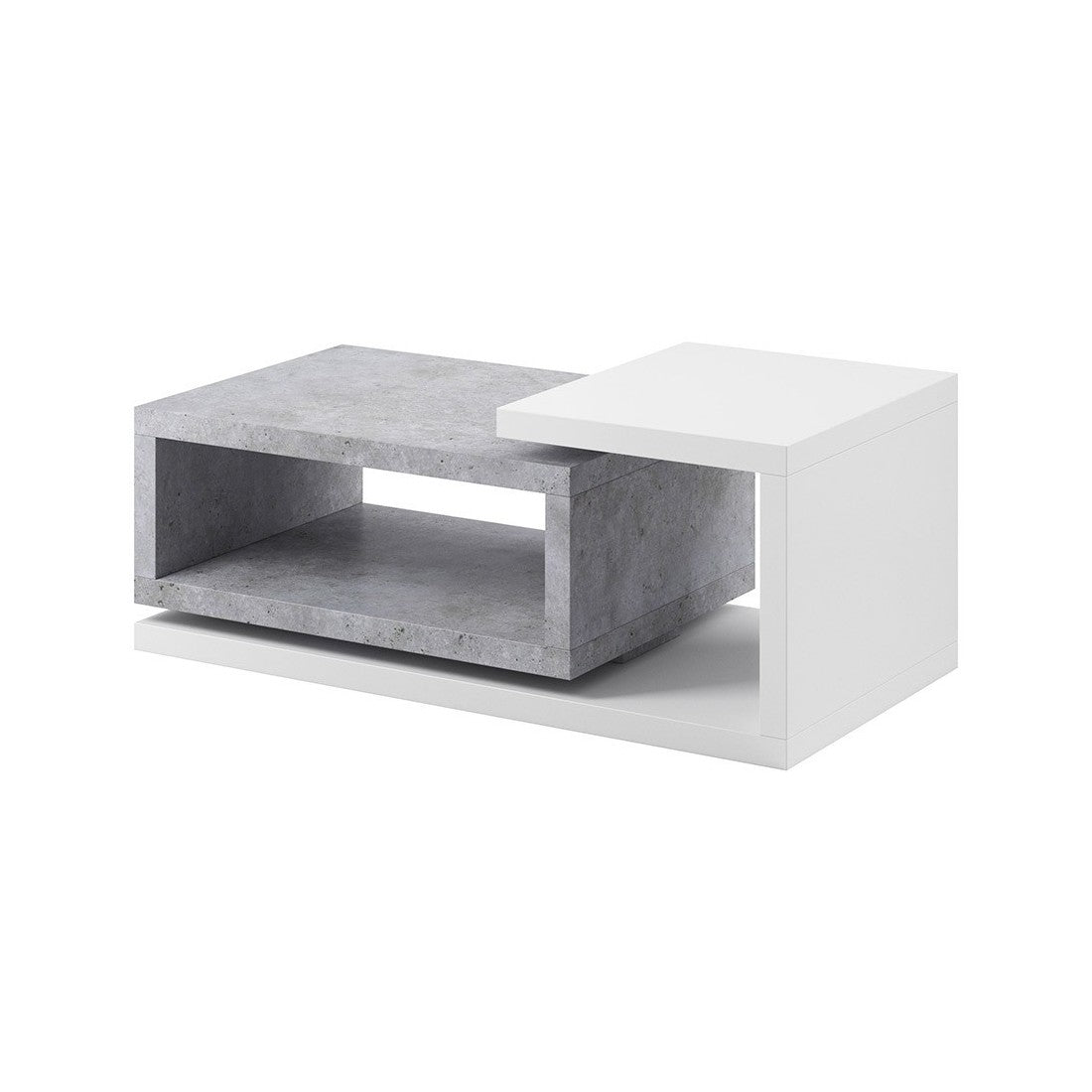 Tavolino da salotto design collezione BERGAMO. Colori bianco e grigio. Stile design.
