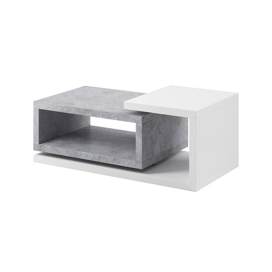 Tavolino da salotto design collezione BERGAMO. Colori bianco e grigio. Stile design.