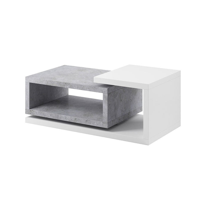 Tavolino da salotto design collezione BERGAMO. Colori bianco e grigio. Stile design.