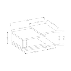 Tavolino da caffè design della collezione BERGAMO. Colore nero super opaco, stile design.