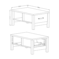 Tavolino da salotto design DARWIN - Abete e nero