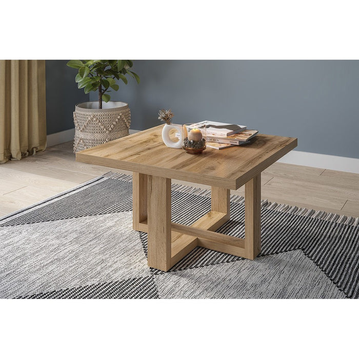Tavolino da salotto design forma quadrata collezione COXI colore rovere.