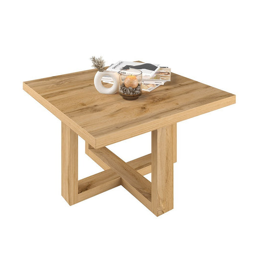 Tavolino da salotto design forma quadrata collezione COXI colore rovere.